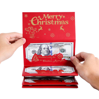 2025 Christmas Santa Claus Dollar Diy 6 Card Slot Red Envelope