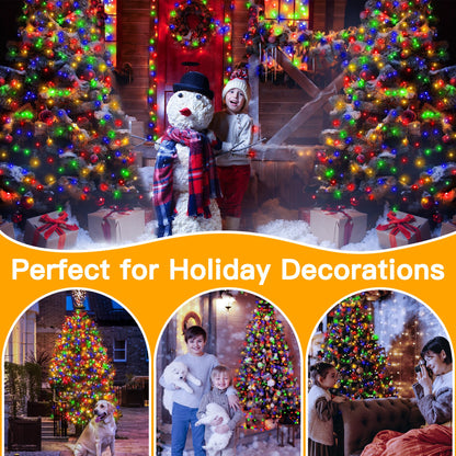 🎄🔥Waterproof Christmas Tree Waterfall Lights with Ring ✨Quick Setup, 8 Modes